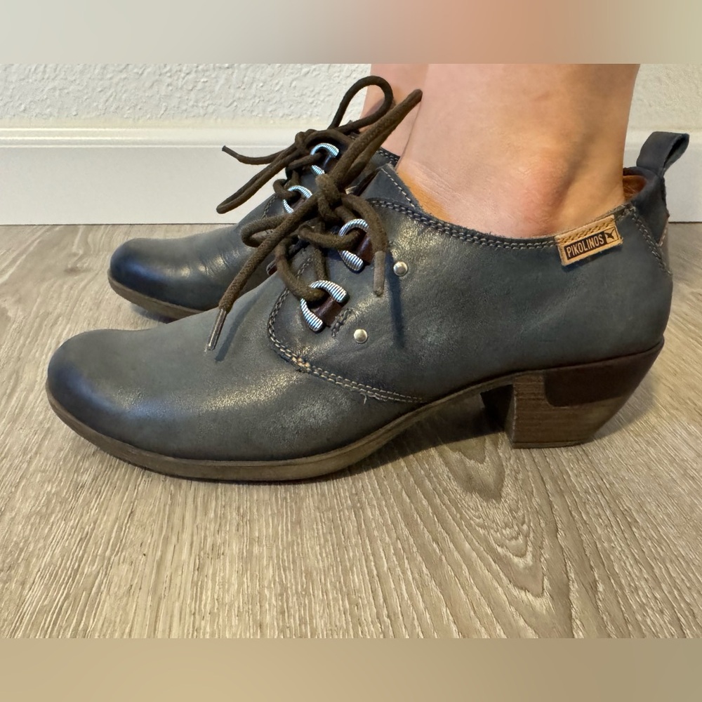PIKOLINOS Blue Leather Lace-Up Ankle Booties - Picture 4 of 6